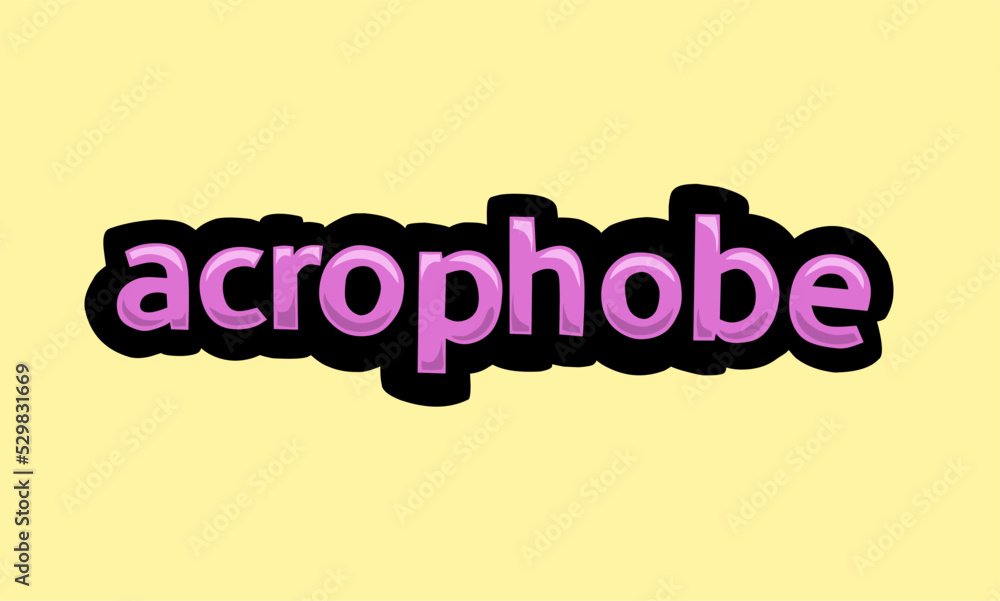 ACROPHOBE writing vector design on a yellow background