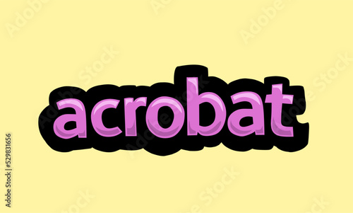 ACROBAT writing vector design on a yellow background
