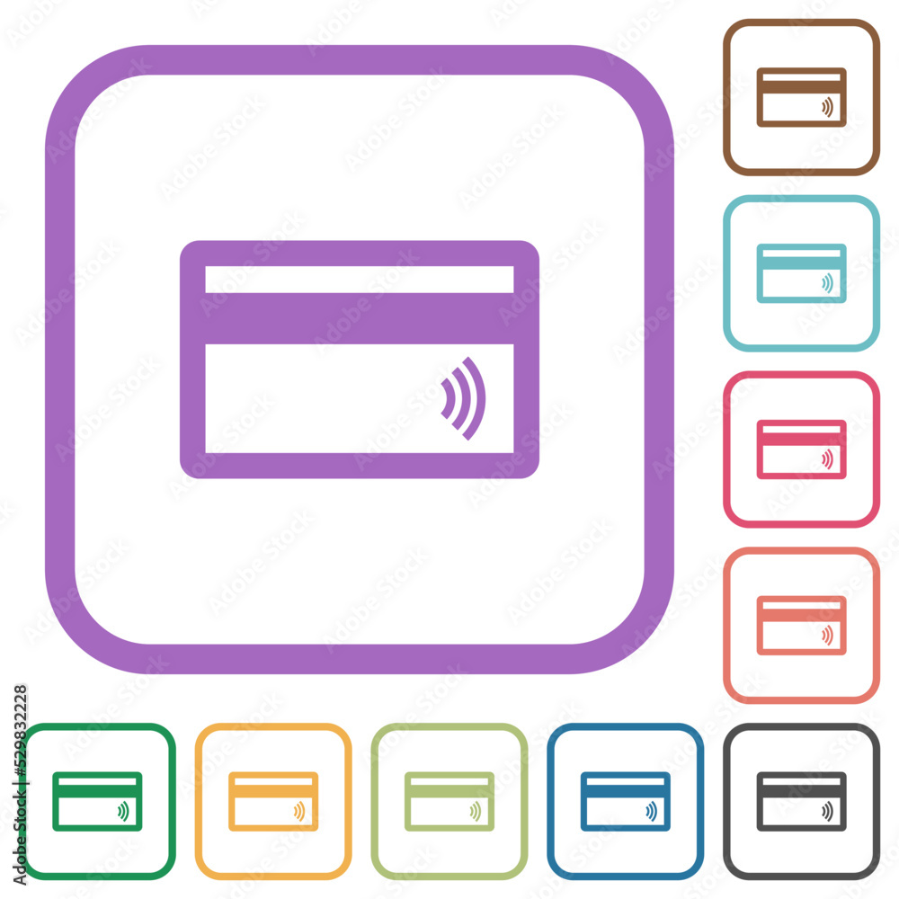 Contactless credit card simple icons