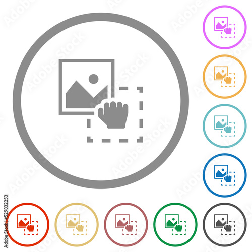 Grab image to upload flat icons with outlines