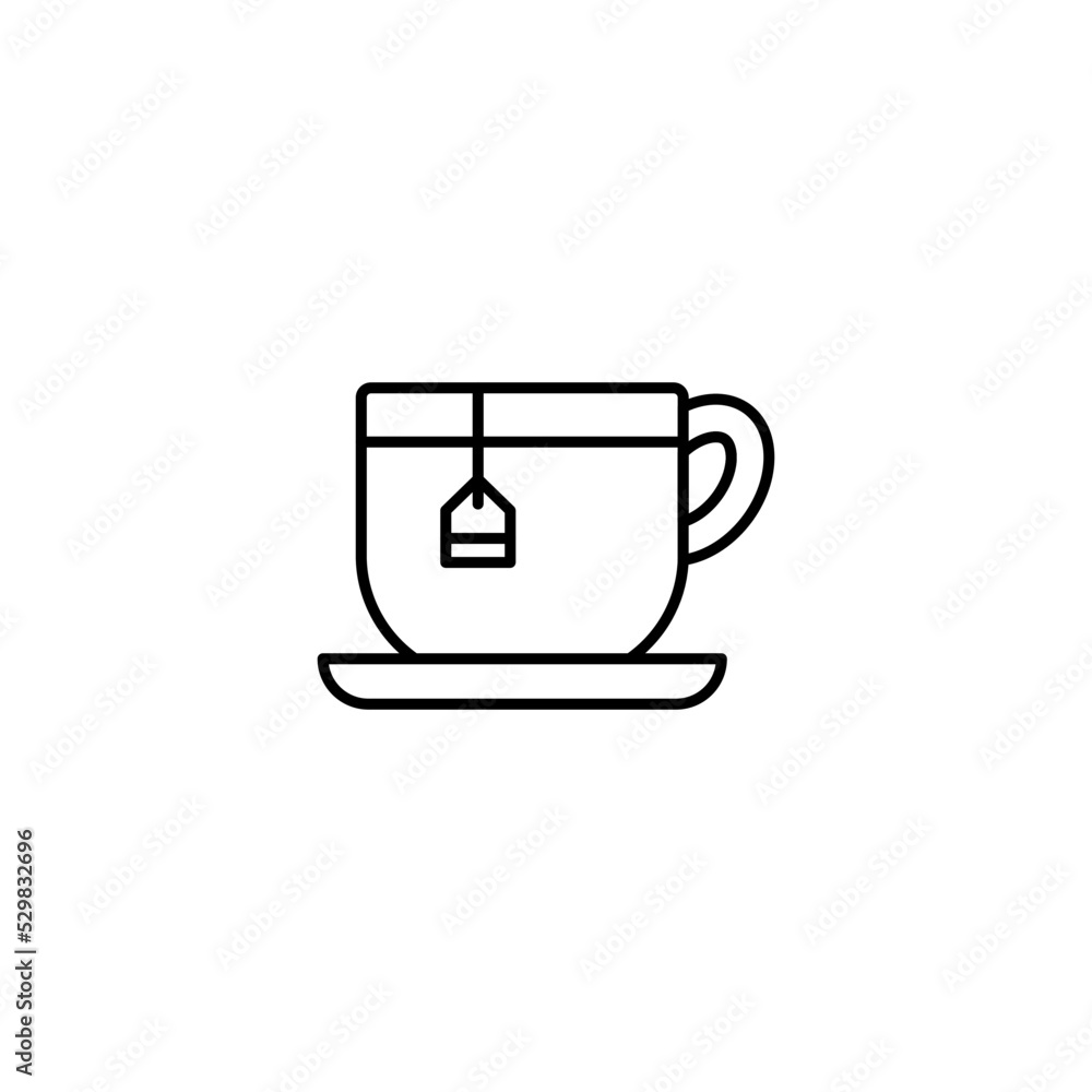 Tea line art icon design template vector illustration Tea line art icon design template vector illustration