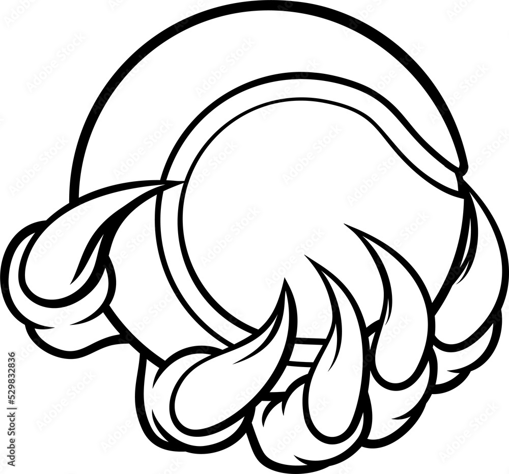 Monster or animal claw holding Tennis Ball Monster or animal claw holding Tennis Ball