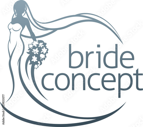 Bride Silhouette Flower Bou...