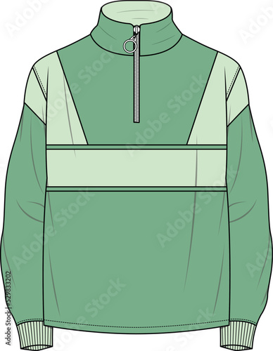 MAN AND BOYS HALF ZIP SWEATER AND JERSEY VECTOR