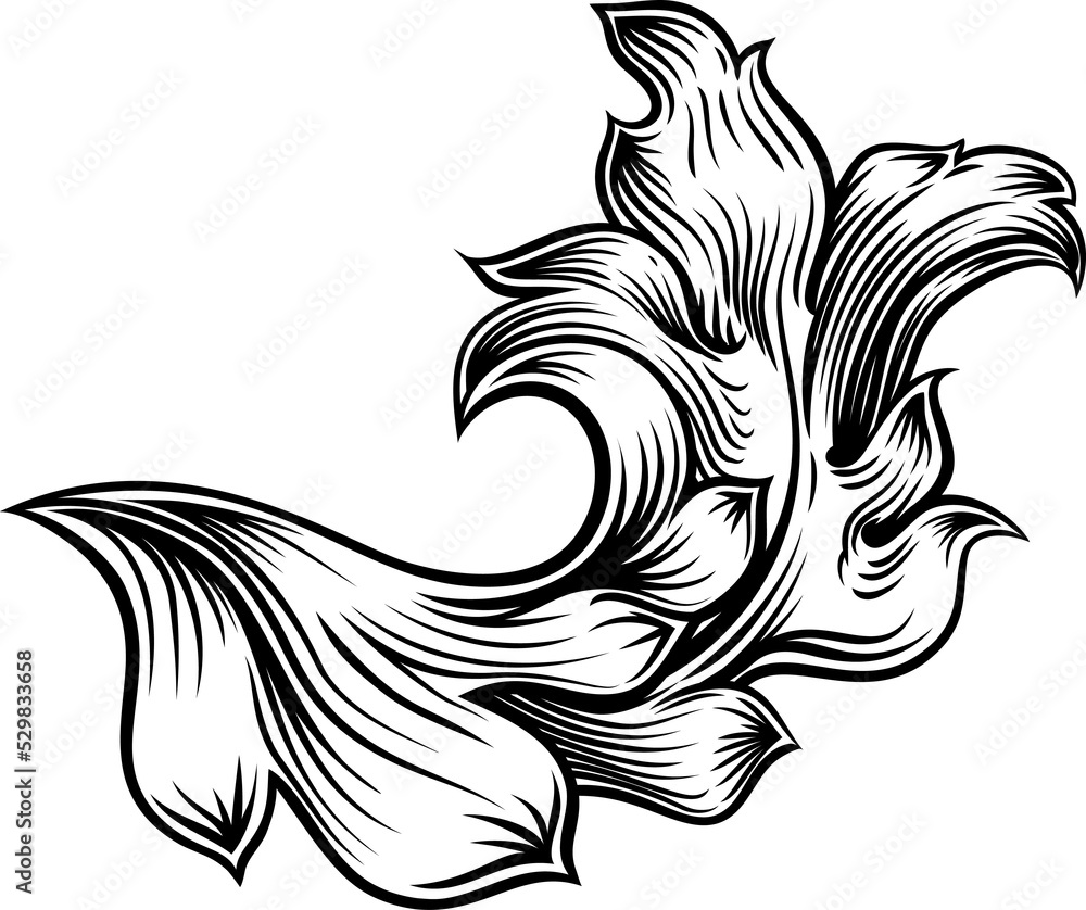 Floral Filigree Pattern Scroll Heraldry Design Floral Filigree Pattern Scroll Heraldry Design