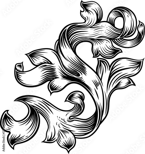 Scroll Floral Filigree Patt...