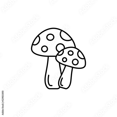Mushroom line art icon design template vector illustration