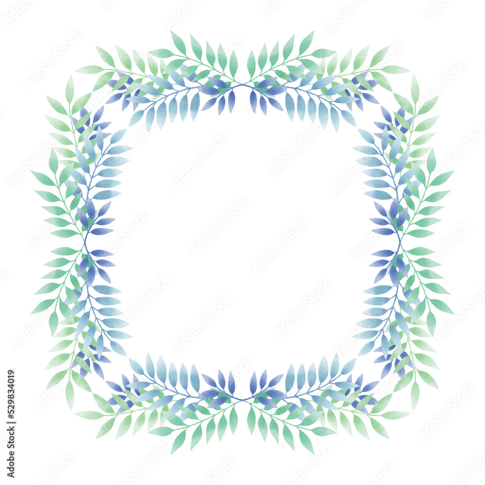 Square frame of botanical illustration.