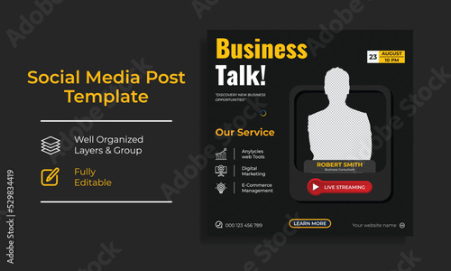 Corporate Digital Marketing Training Course Social Media post template vector premium 