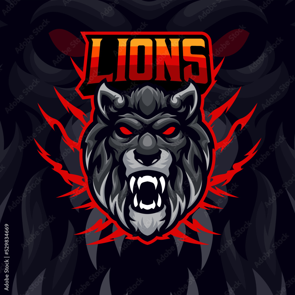 Lions masscot logo esport premium vector Lions masscot logo esport premium vector