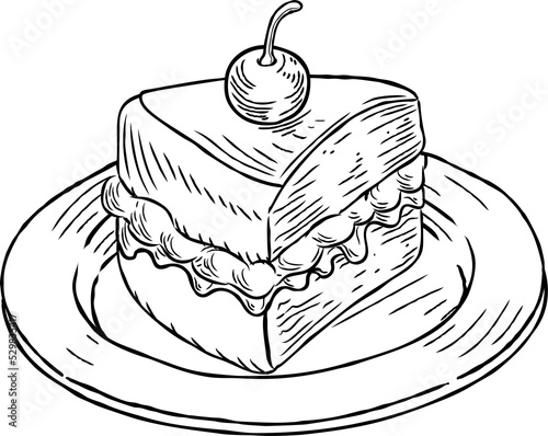 Cake Slice Vintage Retro Wo...