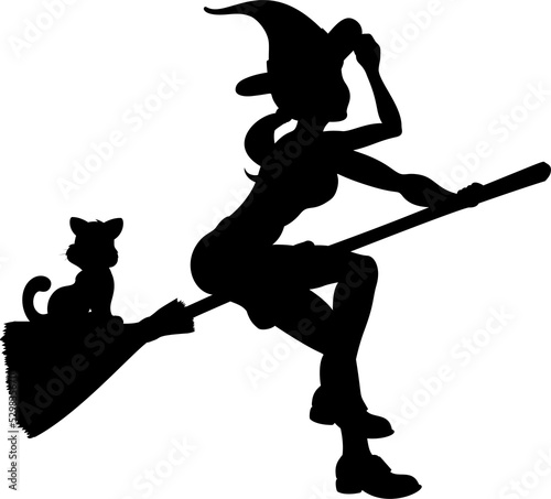 Silhouette Halloween Witch ...