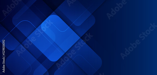 Abstract blue gradient geometric square shape overlay background with shadow decoration. Modern transparent geometric shape texture design. Suit for banner, business, corporate, presentation, website