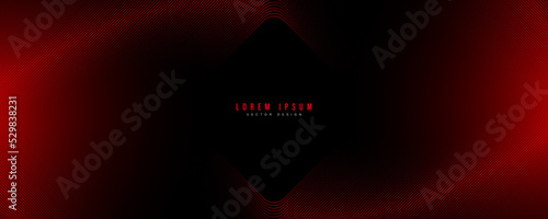 Abstract futuristic technology lines background with red light effect. Modern red glowing square lines pattern. Space for text. Suit for cover, banner, poster, presentation, web. Vector illustration
