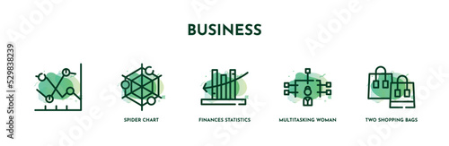 Foto set of 5 thin line business icons