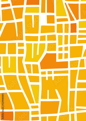 City map, road plan. Abstract illustration with various shapes.