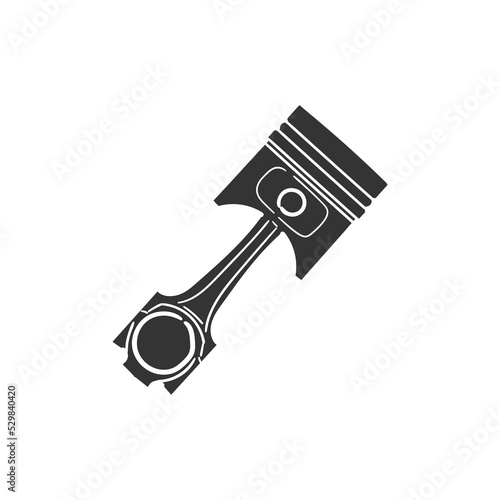 Piston Icon Silhouette Illustration. Motorcycle Vector Graphic Pictogram Symbol Clip Art. Doodle Sketch Black Sign.