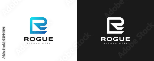 Abstract Letter R Monogram Logo Design for Business or Technology Logo