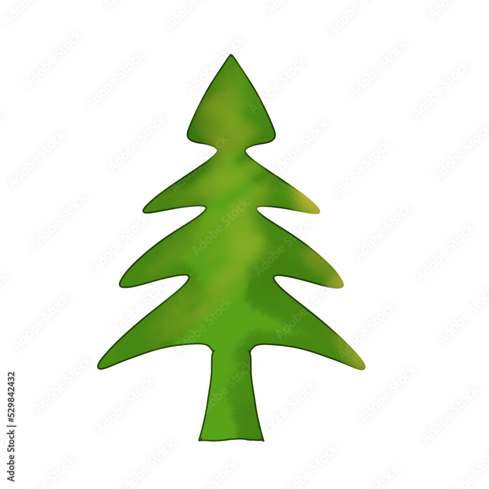 Obraz premium Tree handrawn cartoon illustration