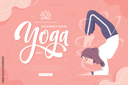happy yoga day illustration background