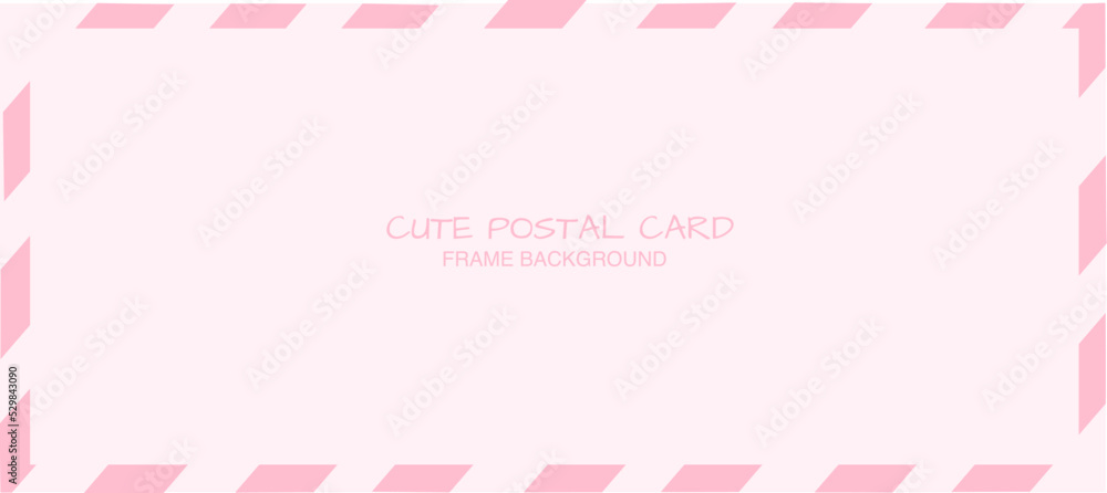 Pink cute postal card design kawaii background vector illustration.