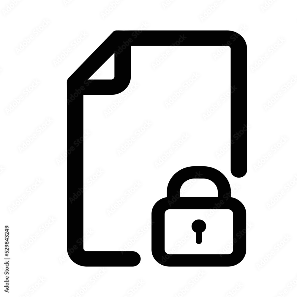 computer file with lock icon computer file with lock icon