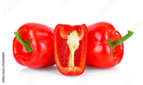 red sweet pepper isolated on white background.