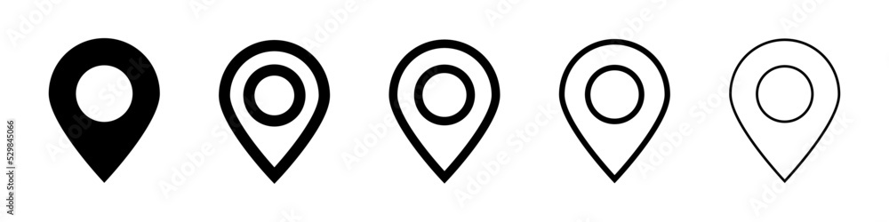 Map pin icon set. Map location. Marker of current location. Vector. Map pin icon set. Map location. Marker of current location. Vector.