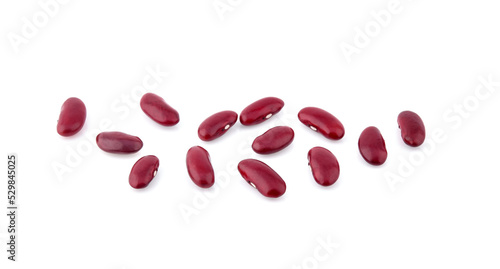 Dried red bean, kidney bean on the white background