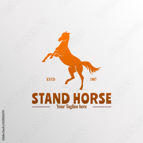 Horse silhouette logo for business. vintage logo design. Horse vintage design. 