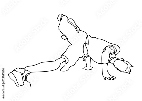 break dancer-continuous line drawing
