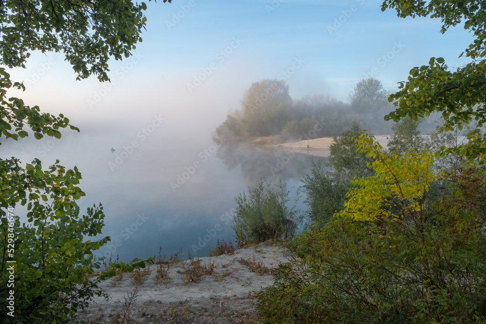 morning mist over the river