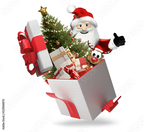 Santa Claus with a deer and...