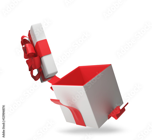 surprise gift, open present, 3d-illustration