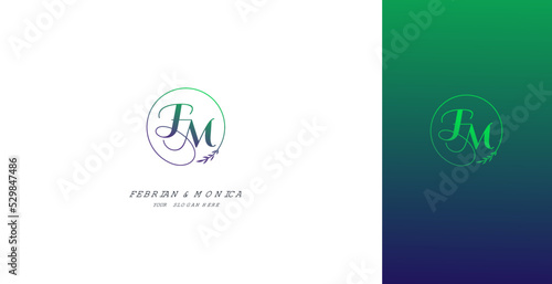 Wedding Logo Initial FM Logo Design Vector
