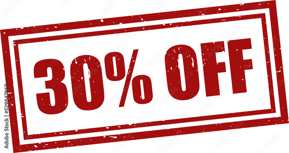 30 percent off red square grunge stamp, vector illustration 30 percent off red square grunge stamp, vector illustration