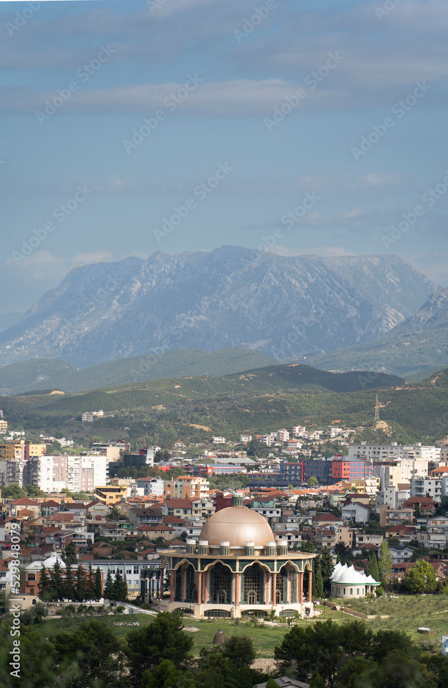 Tirana Albania, world headquarters of the Bektashi, Dajti mountain in background