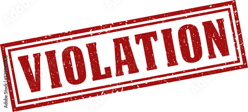 Bild auf Leinwand Violation red square grunge stamp, vector illustration