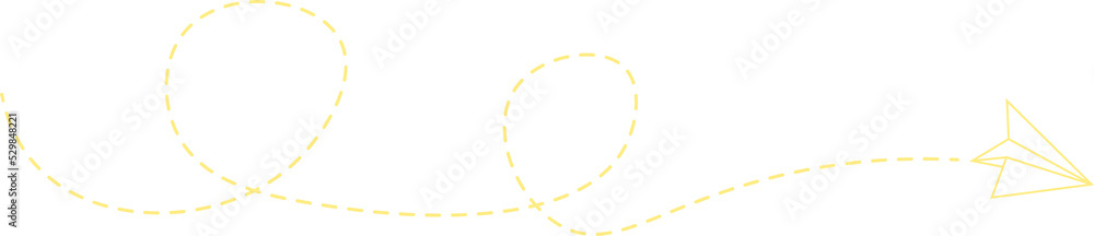 Dashed Line Paper Airplane Route Dashed Line Paper Airplane Route