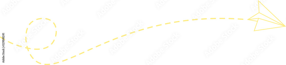 Dashed Line Paper Airplane Route Dashed Line Paper Airplane Route