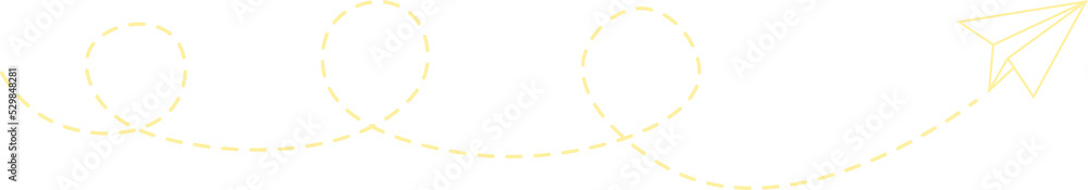 Dashed Line Paper Airplane Route Dashed Line Paper Airplane Route