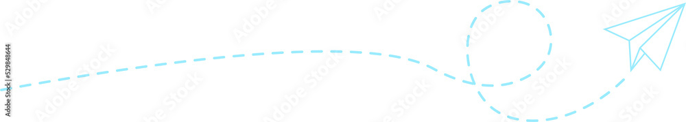 Dashed Line Paper Airplane Route Dashed Line Paper Airplane Route