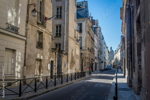 Street in Marais district  Paris  France