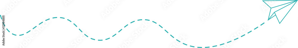 Dashed Line Paper Airplane Route Dashed Line Paper Airplane Route