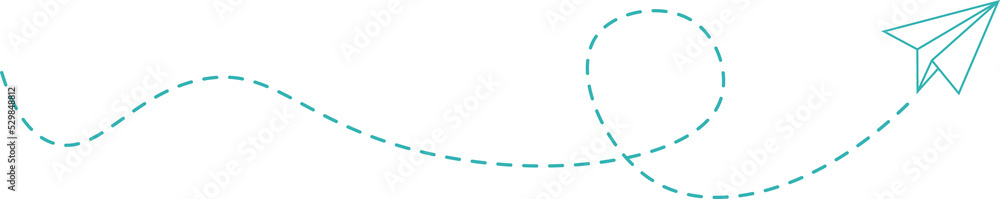 Dashed Line Paper Airplane Route Dashed Line Paper Airplane Route