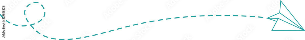 Dashed Line Paper Airplane Route Dashed Line Paper Airplane Route