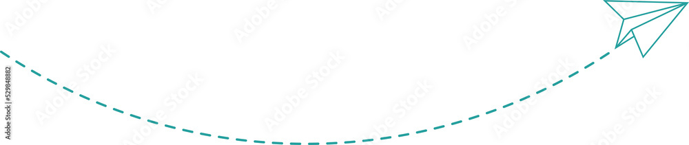 Dashed Line Paper Airplane Route Dashed Line Paper Airplane Route