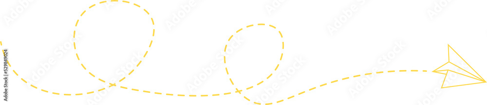 Dashed Line Paper Airplane Route Dashed Line Paper Airplane Route