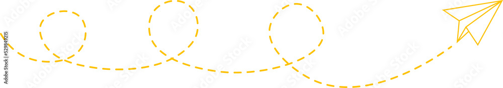Dashed Line Paper Airplane Route Dashed Line Paper Airplane Route