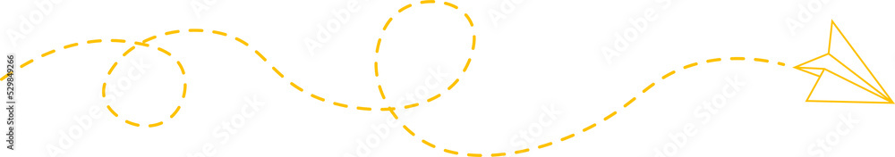 Dashed Line Paper Airplane Route Dashed Line Paper Airplane Route